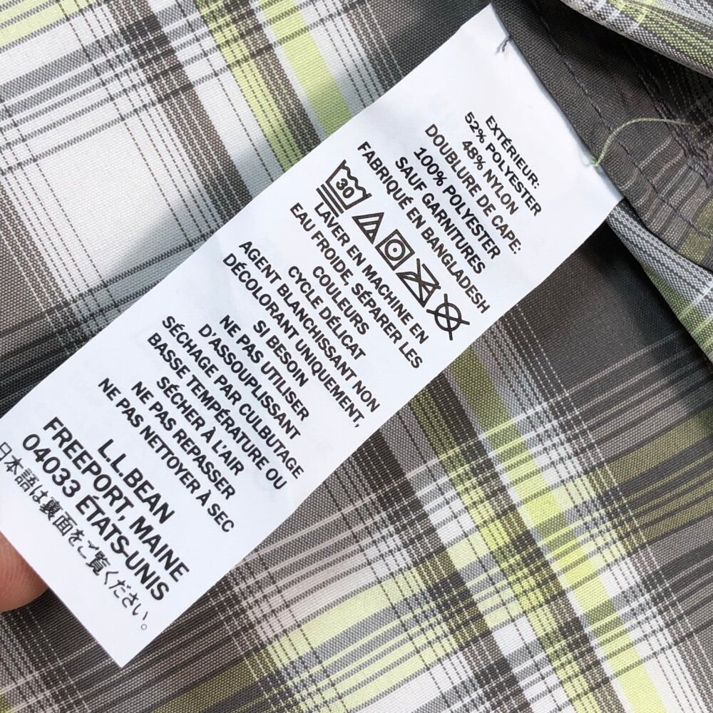 L.L Bean Tropicwear Shirt Men's 3XL Gray Green Plaid Regular Vented Fishing NEW - Picture 14 of 16